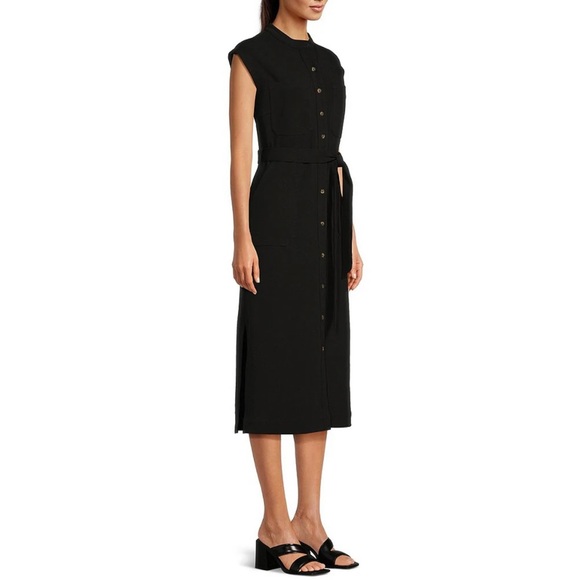Gibson & Latimer
Knit Crepe Banded Collar Button Front Belted Midi Dress - Picture 2 of 10